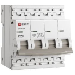 Выключатель автоматический 4п C 20А 4.5кА ВА 47-63N PROxima EKF M634420C