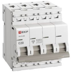 Выключатель автоматический 4п C 20А 4.5кА ВА 47-63N PROxima EKF M634420C