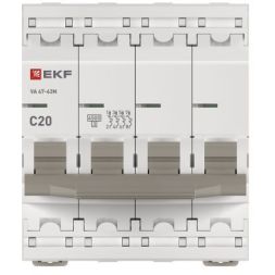 Выключатель автоматический 4п C 20А 4.5кА ВА 47-63N PROxima EKF M634420C