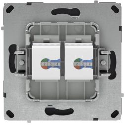 Розетка компьютерная 2-м KANT RJ45 кат.5E без шторки черн. уголь DKC 7012664