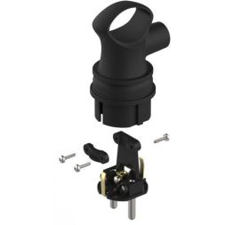 Вилка угловая VX12-B-IP44 16А IP44 с заземл. с кольцом каучук черн. Эра Б0069323