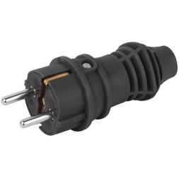 Вилка прямая VX13-B-IP44 16А IP44 с заземл. каучук черн. Эра Б0069321