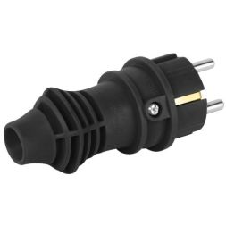 Вилка прямая VX13-B-IP44 16А IP44 с заземл. каучук черн. Эра Б0069321