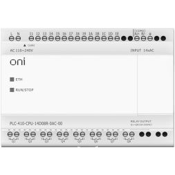 Модуль ЦПУ ПЛК 410 14 DI 8 RO 220В AC с Ethernet портом без экрана ONI PLC-410-CPU-14D08R-0AC-00