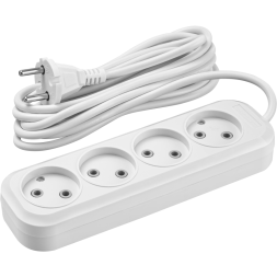 Удлинитель 4х3м без заземл. 10А IP20 90 784 OPE-S-04-300-X-2x1 бел. ОНЛАЙТ 90784