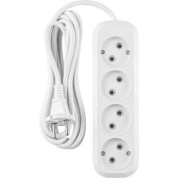Удлинитель 4х3м без заземл. 10А IP20 90 784 OPE-S-04-300-X-2x1 бел. ОНЛАЙТ 90784