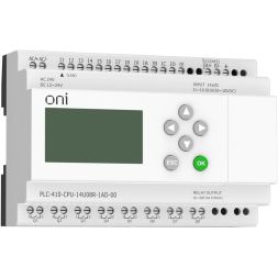 Модуль ЦПУ ПЛК 410 8 DI 6 UI (0-10В/DI) 8 RO 12В-24В DC или 24В AC с Ethernet портом с экраном ONI PLC-410-CPU-14U08R-1AD-00